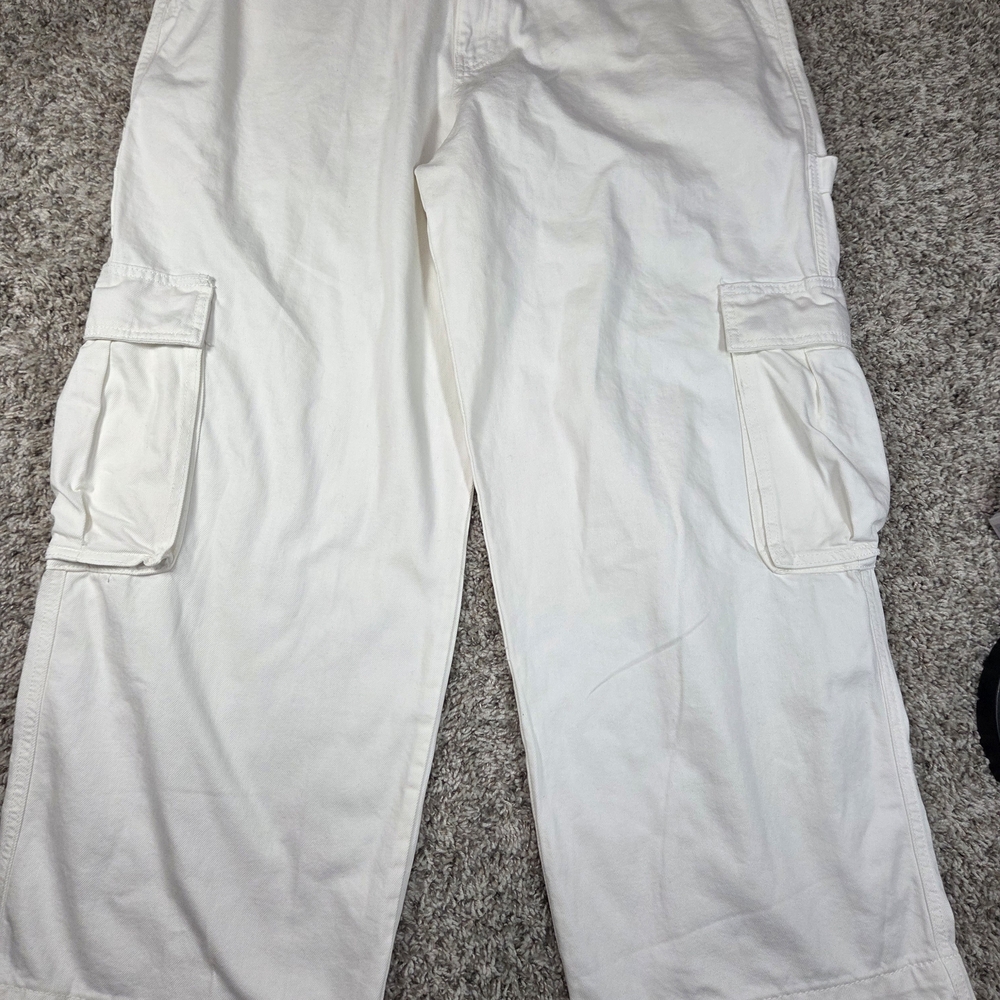 Men's White Cargo Pants‎